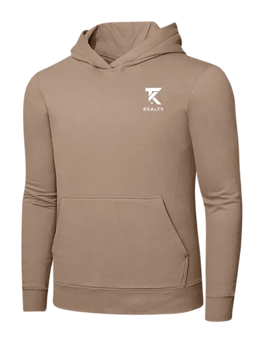 Sand 7.8. oz Ring Spun Hooded Sweatshirt w/TK Realty Logo