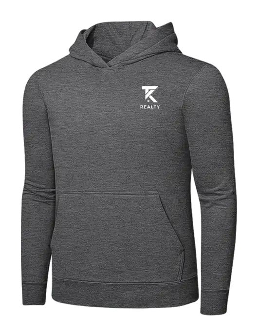 Graphite Heather 7.8. oz Ring Spun Hooded Sweatshirt w/TK Realty Logo
