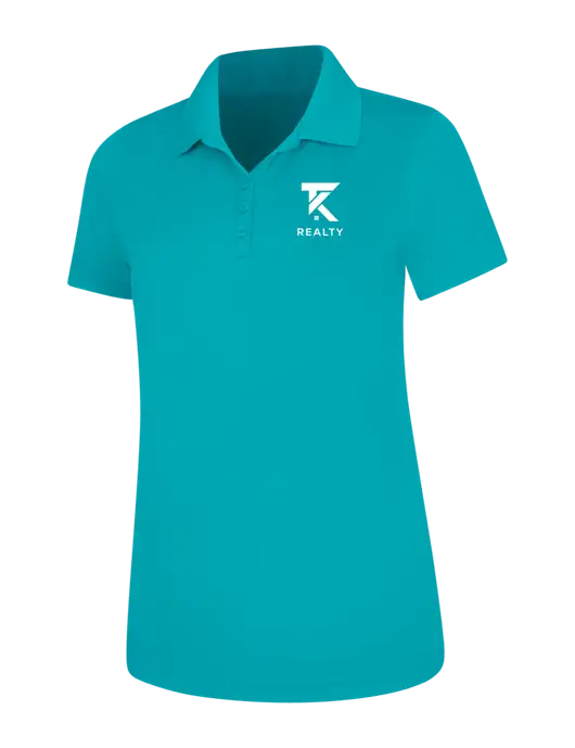 Light Teal Womens Dry Zone UV Mesh Polo w/TK Realty Logo