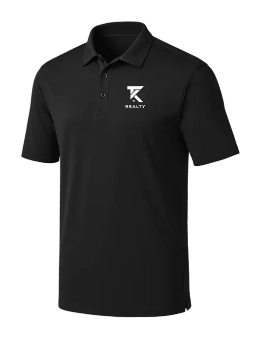 Black Silk Touch Performance Polo w/TK Realty Logo