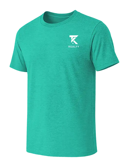 BELLA+CANVAS Heather Teal CVC Short Sleeve Tee w/TK Realty Logo