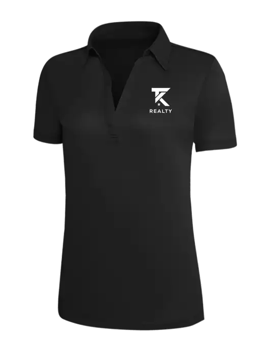 Black Silk Touch Womens Performance Polo w/TK Realty Logo