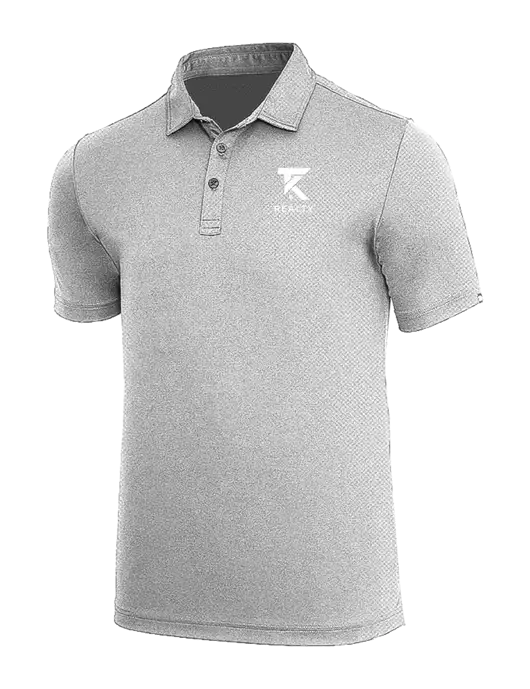 TravisMathew Medium Grey Heather Coto Performance Polo w/TK Realty Logo