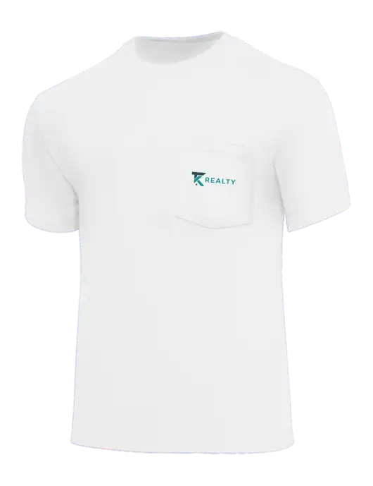 Core Blend White Pocket T-Shirt w/TK Realty Logo