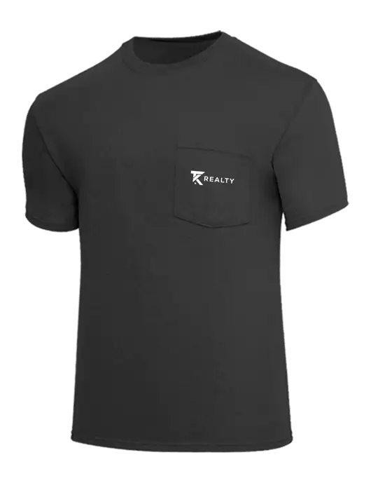 Core Blend Charcoal Grey Pocket T-Shirt w/TK Realty Logo