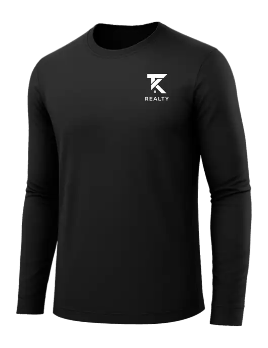 Long Sleeve Black PosiCharge Competitor Tee w/TK Realty Logo