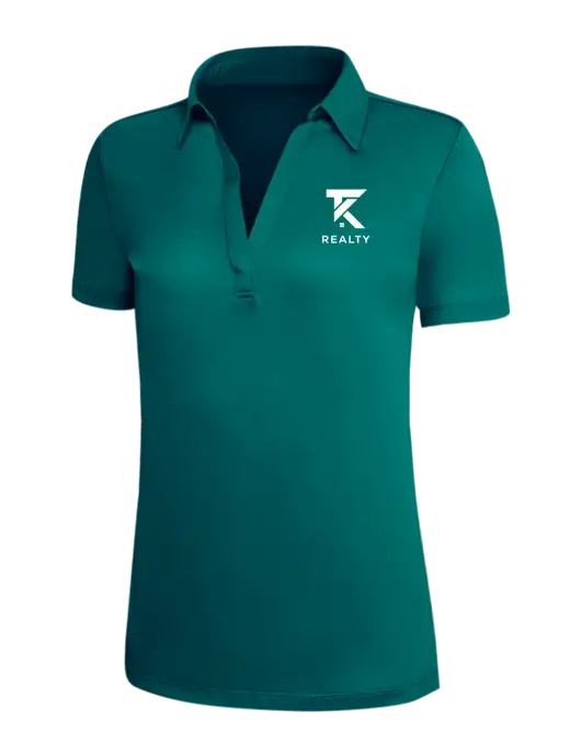 Dark Teal Silk Touch Womens Performance Polo w/TK Realty Logo