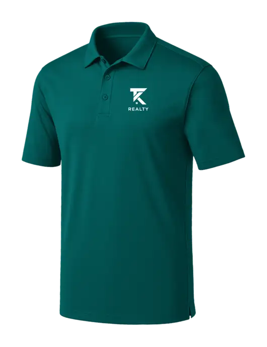 Dark Teal Silk Touch Performance Polo w/TK Realty Logo