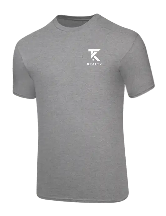 Core Blend Medium Grey Heather T-Shirt w/TK Realty Logo