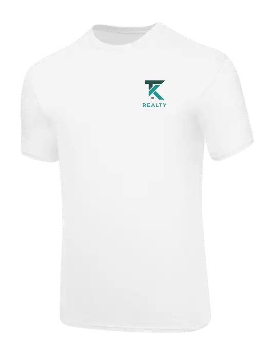 Core Blend White T-Shirt w/TK Realty Logo