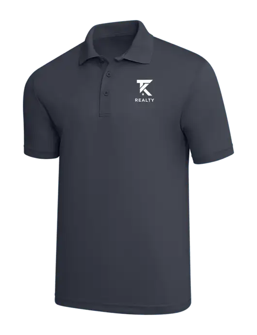 Dark Grey PosiCharge RacerMesh Polo w/TK Realty Logo