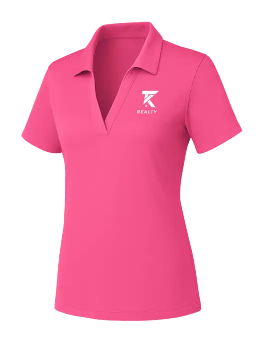 Womens Pink PosiCharge RacerMesh Polo w/TK Realty Logo