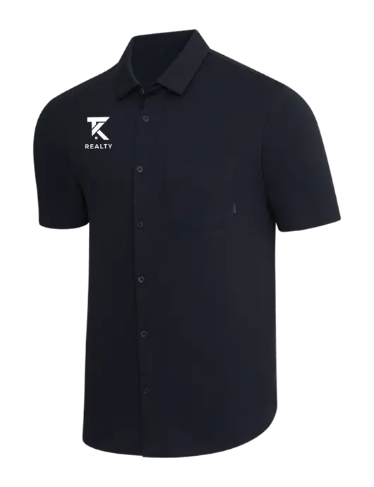 OGIO Black Extend Short Sleeve Button Up Shirt w/TK Realty Logo