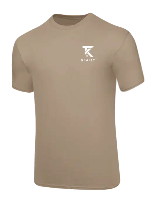 Core Blend Dark Tan T-Shirt w/TK Realty Logo