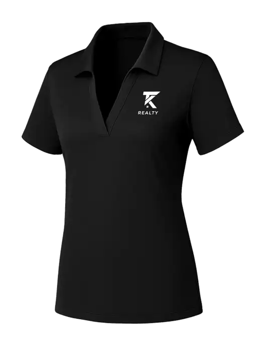 Womens Black PosiCharge RacerMesh Polo w/TK Realty Logo