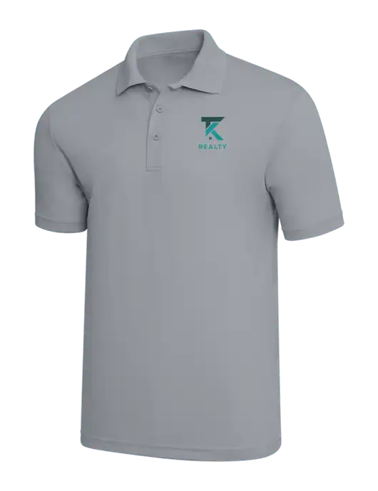 Light Grey PosiCharge RacerMesh Polo w/TK Realty Logo