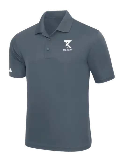Adidas Medium Grey Basic Sport Polo w/TK Realty Logo