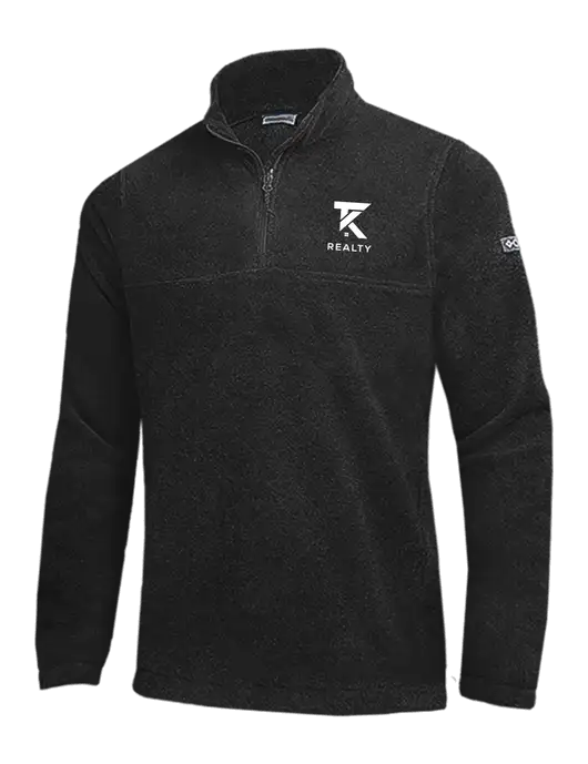 Columbia Black Steens Mountain Fleece 1/2 Zip Pullover w/TK Realty Logo