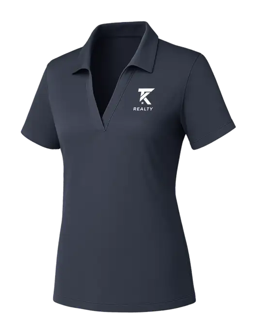 Womens Dark Grey PosiCharge RacerMesh Polo w/TK Realty Logo