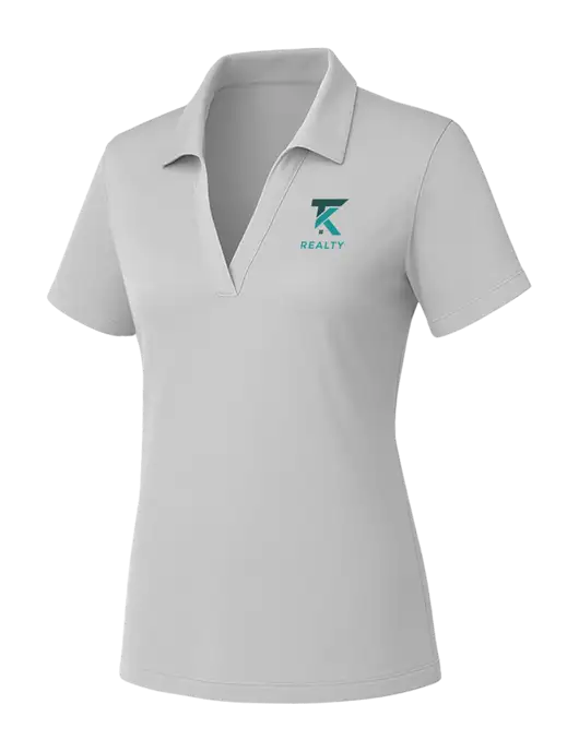 Womens Light Grey PosiCharge RacerMesh Polo w/TK Realty Logo