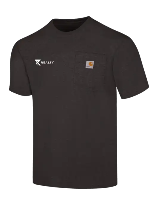 Carhartt Workwear Charcoal Heather Pocket Short Sleeve T-Shirt w/TK Realty Logo