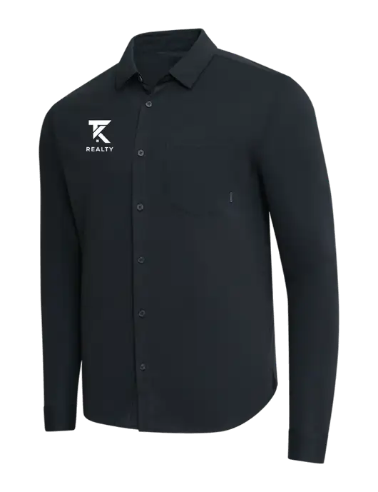 OGIO Black Extend Long Sleeve Button Up Shirt w/TK Realty Logo