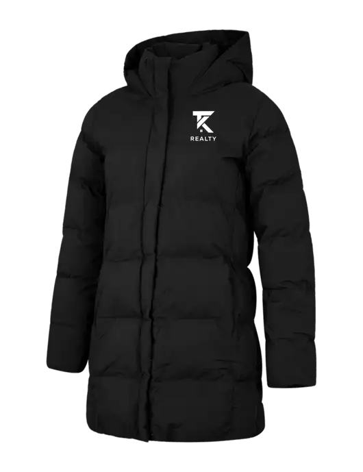 Mercer+Mettle Womens Deep Black Puffy Parka  w/TK Realty Logo