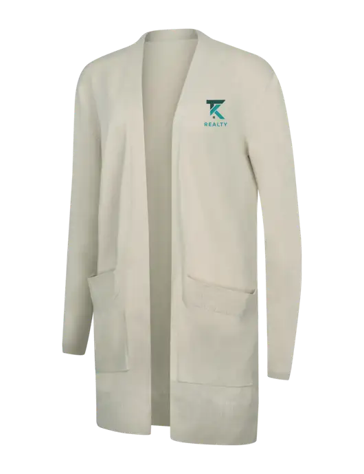Mercer+Mettle Womens Ivory Open Front Cardigan Sweater w/TK Realty Logo