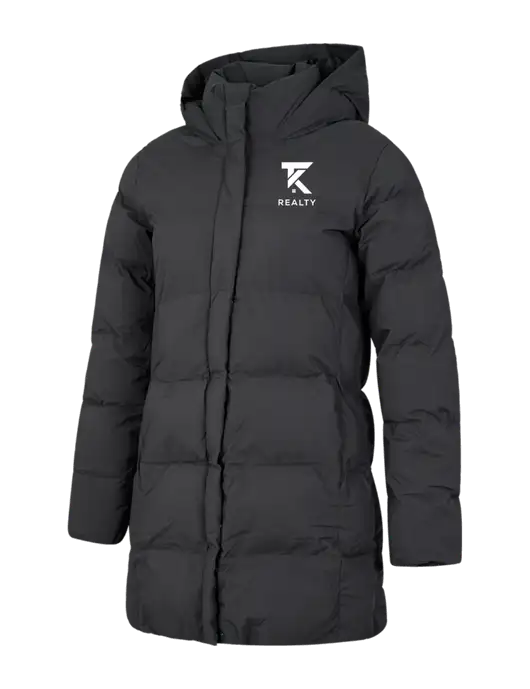 Mercer+Mettle Womens Dark Grey Puffy Parka  w/TK Realty Logo