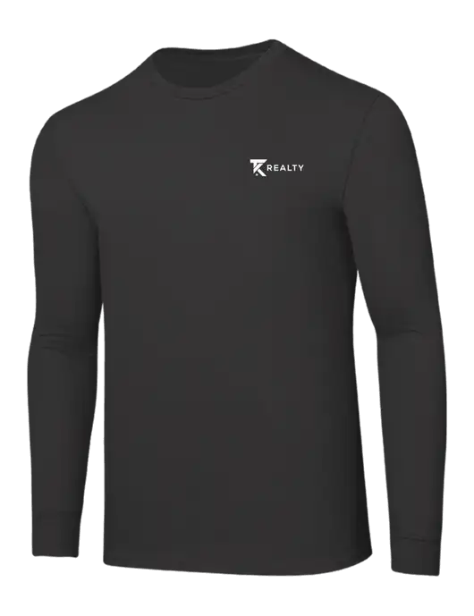 Core Blend Charcoal Grey Long Sleeve Tee w/TK Realty Logo