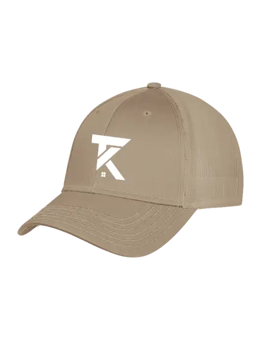 Khaki Mesh Trucker Cap Snap Back w/TK Realty Logo
