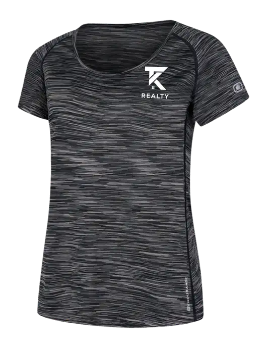 OGIO Womens Black Space Dye Verge Scoop Neck w/TK Realty Logo