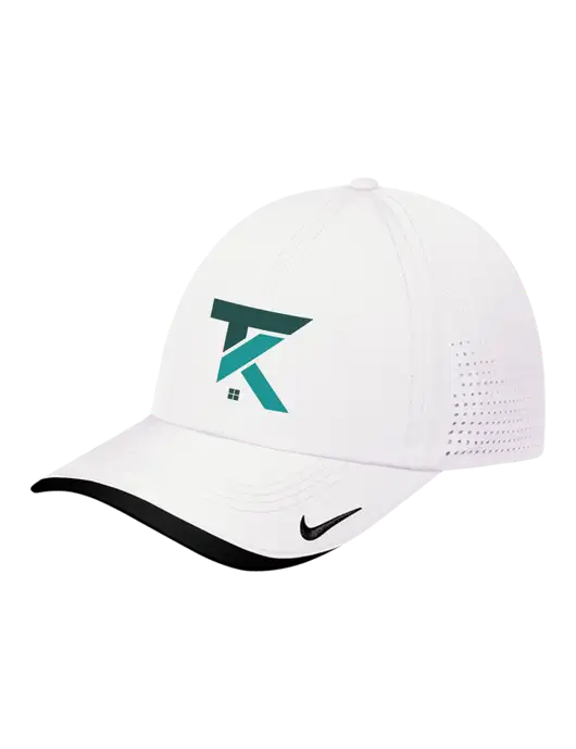 Nike White/Black Dri-FIT Perforated Performance Cap w/TK Realty Logo