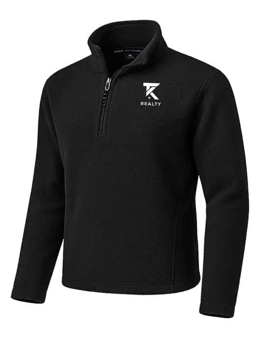 Black Fleece 1/4-Zip Pullover w/TK Realty Logo