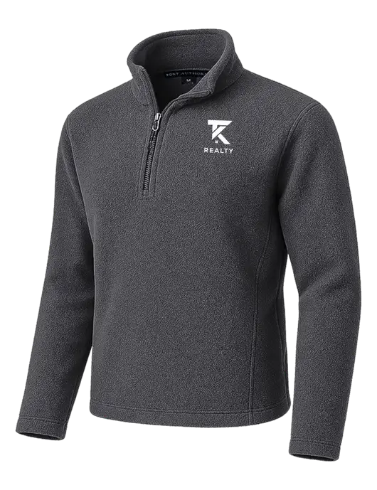 Dark Grey Fleece 1/4-Zip Pullover w/TK Realty Logo
