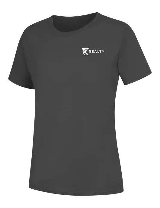 Womens Charcoal Core Blend Tee w/TK Realty Logo