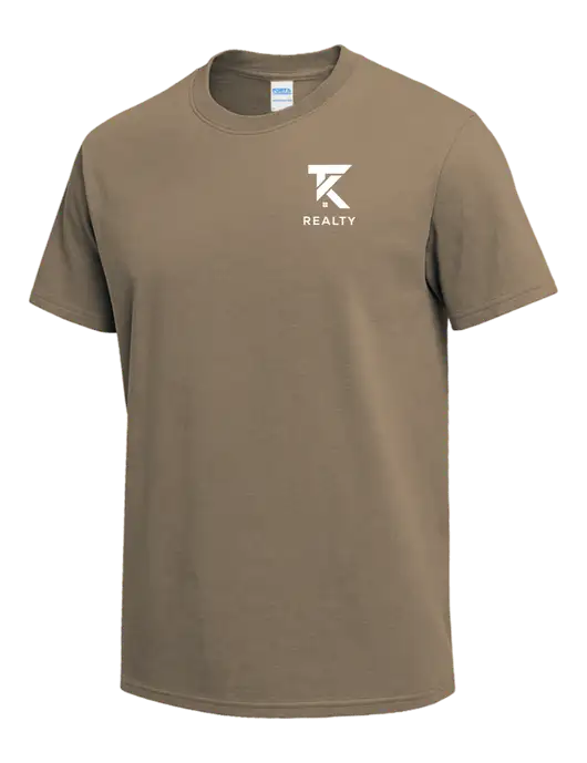 Dark Tan Heavyweight 6.1 oz T-Shirt w/TK Realty Logo