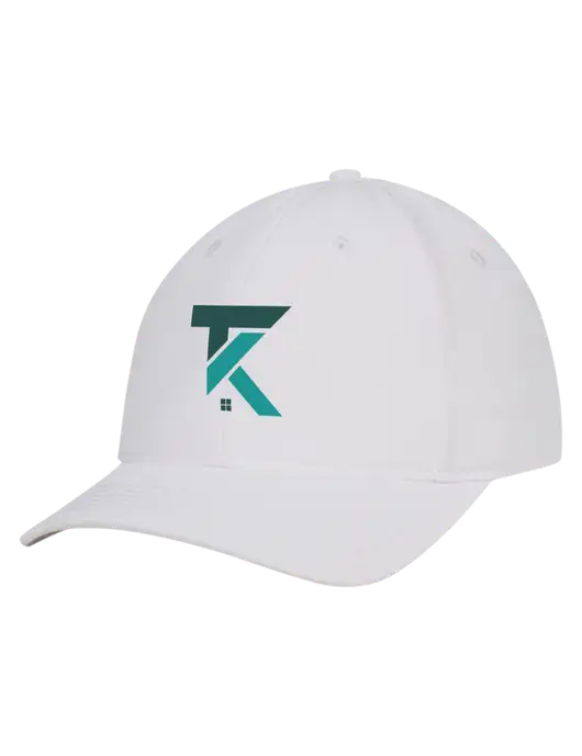 White Nylon Twill Performance Cap w/TK Realty Logo