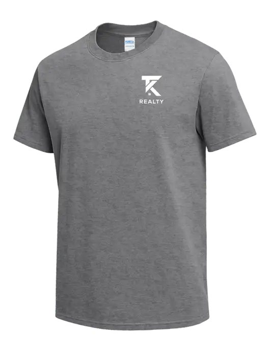 Medium Grey Heather Heavyweight 6.1 oz T-Shirt w/TK Realty Logo