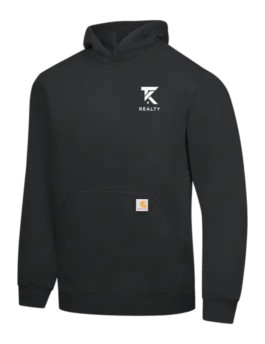 Carhartt Black Midweight Hooded Sweatshirt w/TK Realty Logo