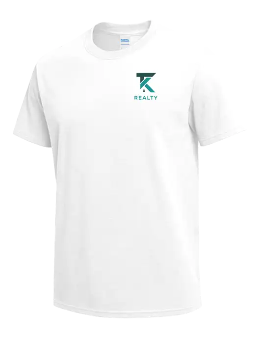 White Heavyweight 6.1 oz T-Shirt w/TK Realty Logo