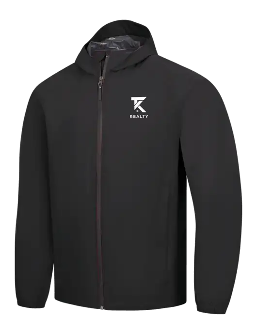 Black Essential Rain Jacket w/TK Realty Logo