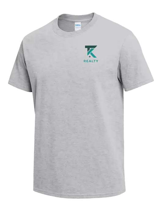 Light Grey Heather Heavyweight 6.1 oz T-Shirt w/TK Realty Logo