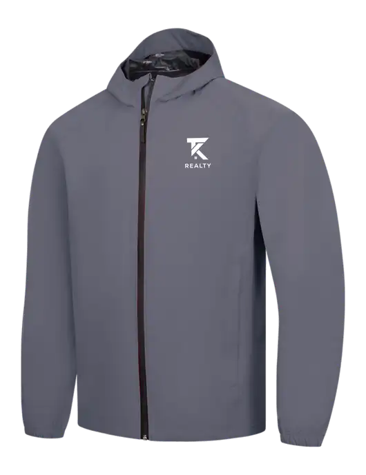 Dark Grey Essential Rain Jacket w/TK Realty Logo