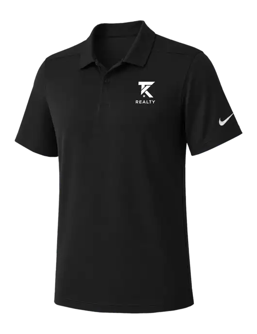 Nike Black Dry Essential Solid Polo w/TK Realty Logo