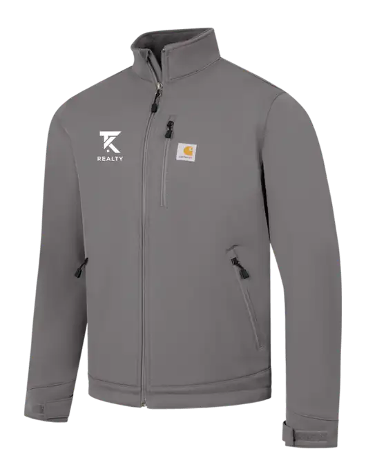 Carhartt Dark Medium Grey Crowley Soft Shell Jacket w/TK Realty Logo