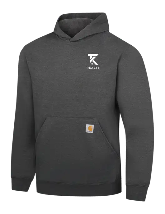 Carhartt Dark Grey Heather Midweight Hooded Sweatshirt w/TK Realty Logo
