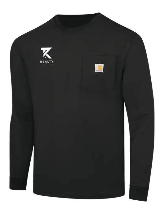 Carhartt Black Workwear Pocket Long Sleeve T-Shirt w/TK Realty Logo