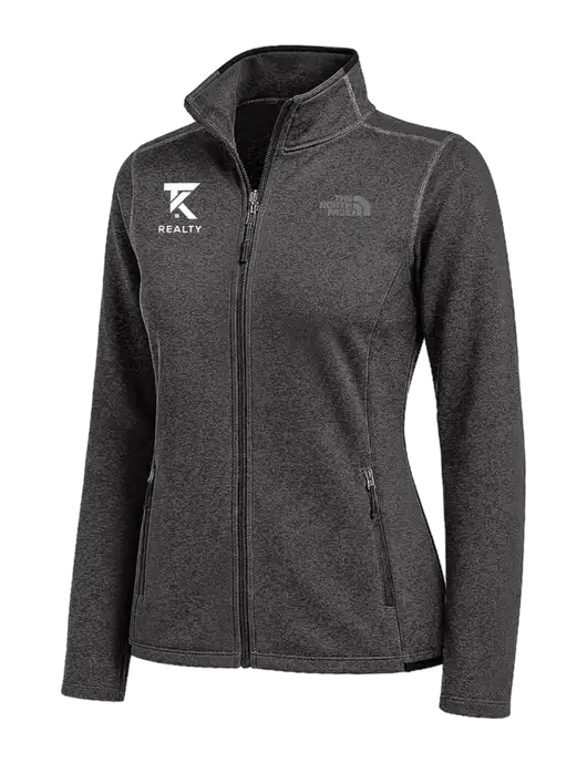 The North Face Womens Dark Grey Heather Skyline Full-Zip Fleece Jacket w/TK Realty Logo
