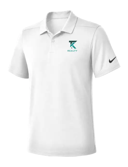 Nike White Dry Essential Solid Polo w/TK Realty Logo